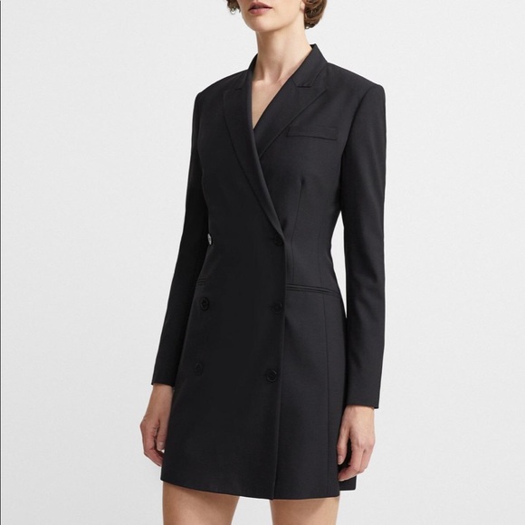 theory pinstripe blazer dress